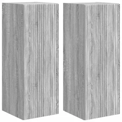 vidaXL TV stenska omara 2 pcs Siva Sonoma 30 x 31 x 80 cm