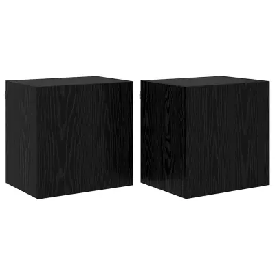 vidaXL TV stene 2 pcs Črna Orehovina 40,5x30x40cm Konstruiran les
