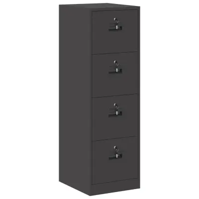 vidaXL Kabinet za datoteke s predalom 2 pcs Črna 44 x 50 x 106.5 cm