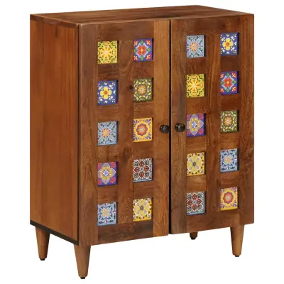 vidaXL Strani šal Oreh 60 x 33,5 x 75 cm Masiven les manga