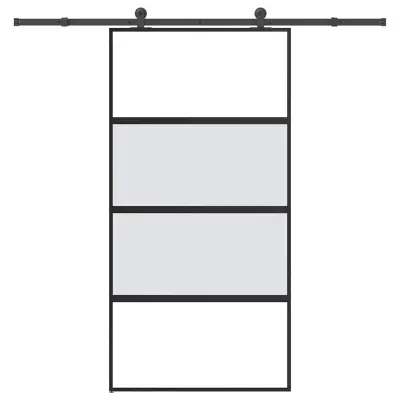 vidaXL Drsna vrata z opremo 102,5x205 cm kaljeno steklo in aluminij