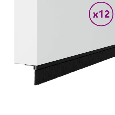 vidaXL Skrbniki za vrata z vijaki 12 pcs Črna 100 cm