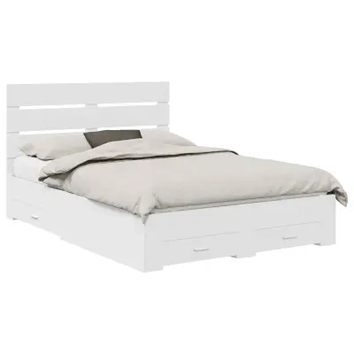 vidaXL Konstrukcija postelje Bela 140 x 200 cm Konstruiran les