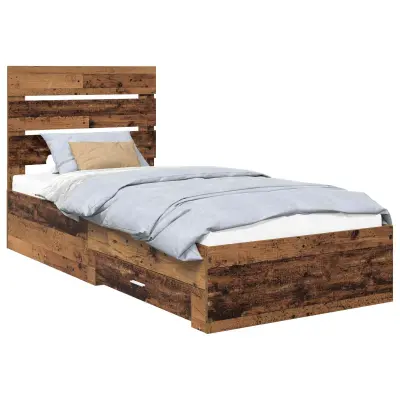 vidaXL Konstrukcija postelje Star les 90 x 190 cm Konstruiran les