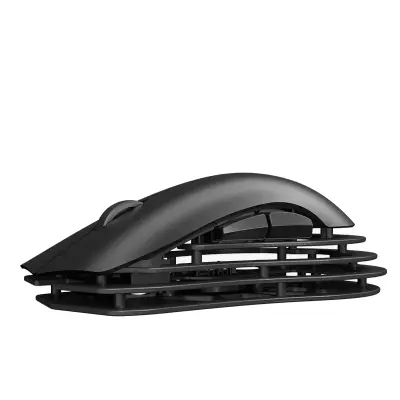 Brezžična Bluetooth miška, senzor PAW3395, Tri-način povezave, ergonomska zasnova -črna