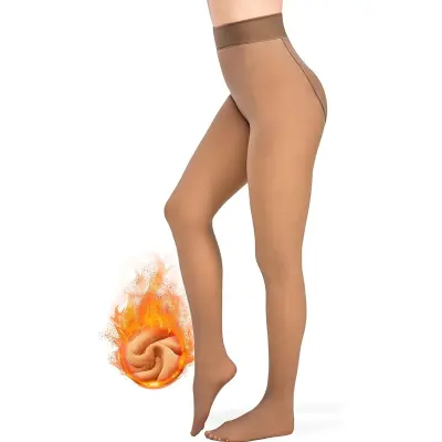 Ženske pajkice plus žamet in odebeljene - 220g pasu kava prozorne - z nogavicami