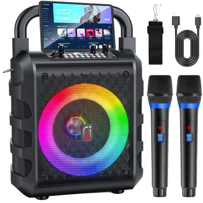 Karaoke naprava, Dvojni brezžični mikrofon, Bluetooth povezljivost, Prenosna zasnova