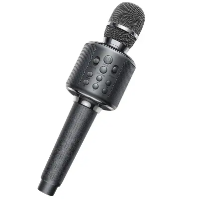 Bluetooth karaoke mikrofon, HD kakovost zvoka, 8-9 ur predvajanja -Siva