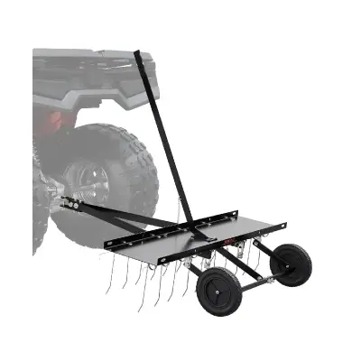 VEVOR Dethatcher za vleko, 20 vzmetnih jeklenih zobnikov, trpežna Q235 jeklena konstrukcija, 40.6-palčna ročica