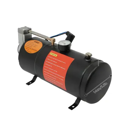 Kompresor zraka s rezervoarjem, 150 PSI največji tlak, 0.79 galonska kapaciteta, kompakten dizajn -črna