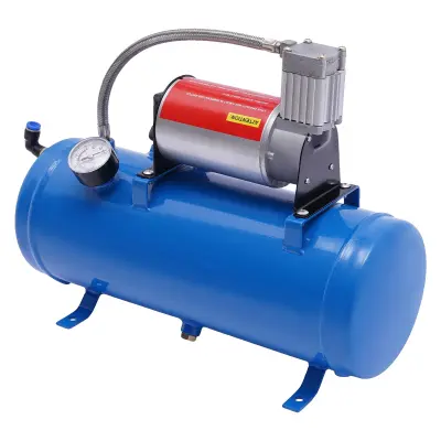 Kompresor za zrak, DC 12V, 100 Psi največji tlak, 6L kapaciteta rezervoarja, komplet zvočnika za avtomobile