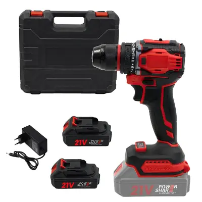 Brezžični udarni vrtalnik, 25Nm navora, brezkrtačni motor -2 Baterija -EU