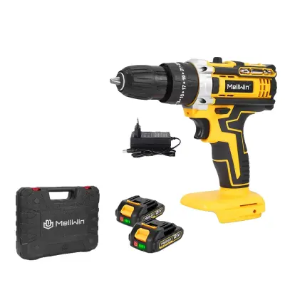 Električni udarni vrtalnik, 25+3 nastavljivih navorov, 2 prestavi, 3 načini delovanja -2XSet Baterij