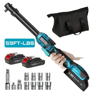 Električni ključ, 21V, 3/8" pogon, 80Nm navor, brezkrtačni motor, orodje za popravilo avtomobilov