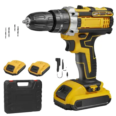 Brezžični vrtalnik, 2 nastavitvi hitrosti, 45 Nm navora -Z 2X Baterijo