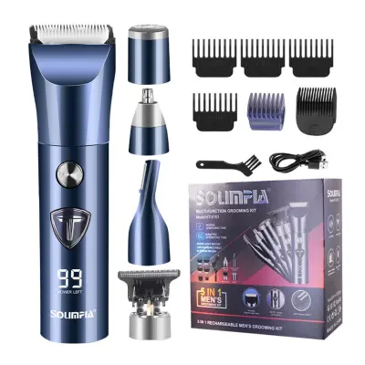 5-v-1 Multifunkcijski Električni Strižnik Las z LED Zaslonom Blue