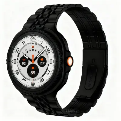 Združljiv kovinski pašček iz nerjavečega jekla za Samsung Galaxy Watch 8/8 Classic Black