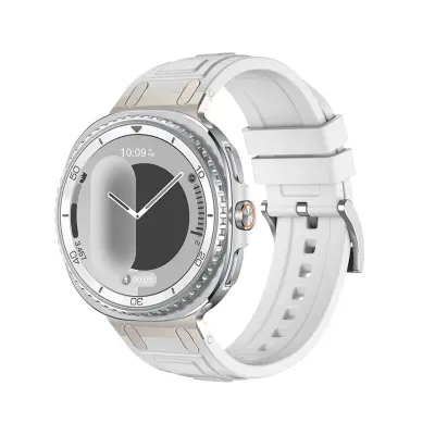 Združljiv s Samsung Galaxy Watch8 - bel silikonski pašček za uro White