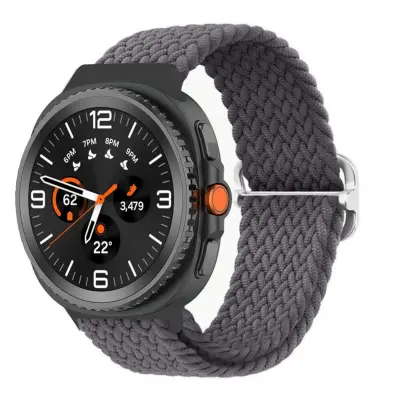 Združljiv pleten pašček za Samsung Watch8/Galaxy Watch8 Classic - Najlonski pašček Grey