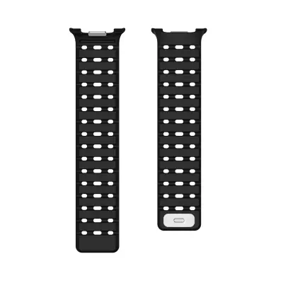 Združljiv z Samsung Galaxy Watch 46/44/40mm Zračen magnetni silikonski pašček Black