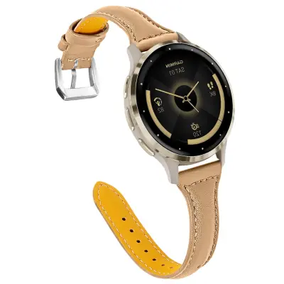 Tanka usnjena pašček v obliki črke T, združljiva z Garmin Venu 3S/Huawei GT4/5/6 41MM/42MM coffee