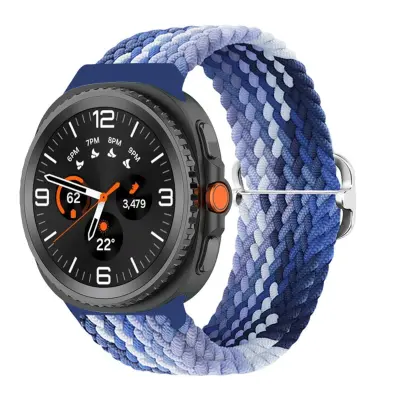 Združljiv pleten pašček za Samsung Watch8/Galaxy Watch8 Classic - Najlonski pašček Blue