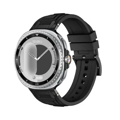 Združljiv silikonski pašček za uro Samsung Galaxy Watch8 - Črn Black