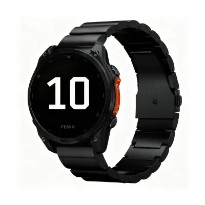 Združljiv s Garmin Fenix 8 26 mm titanov pašček s hitro sprostitvijo Black