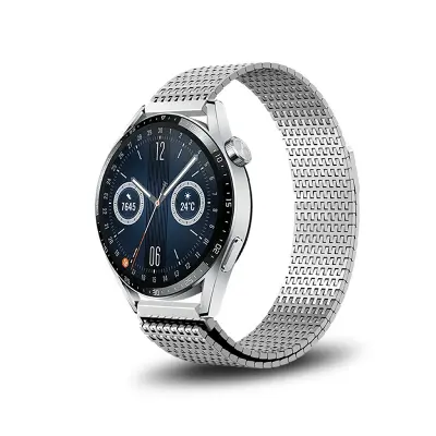 Srebrn pašček za uro iz nerjavečega jekla 20 mm - združljiv s Huawei GT4/GT3/GT2