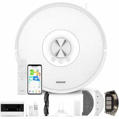 Robotski Sesalnik Sencor SRV 9350WH z Sesalno Močjo 4000 Pa