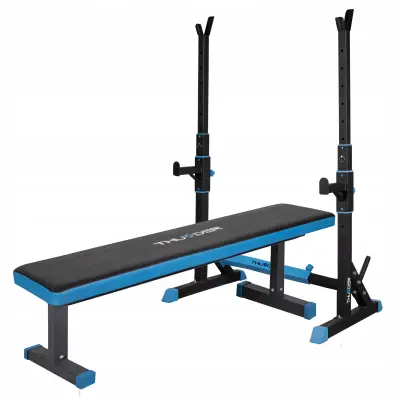 Nastavljiva poševna fitnes klop THUNDER® FREELY + stojalo za uteži CARMI – do 120 kg / 200 kg