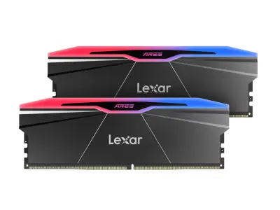 RAM DDR5 64GB Kit (2x32) LEXAR PC5-51200 6400MT/s CL32 1.4V, XMP, ARES RGB, črn