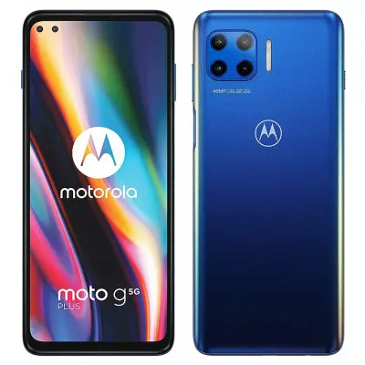 Obnovljeno - znaki rabe - Ecofone Moto G 5G Plus modra 64 GB 4 GB ram