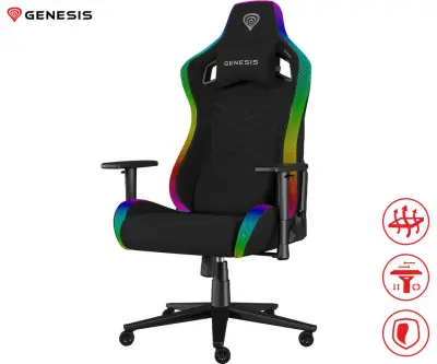 Gaming/pisarniški stol GENESIS TRIT 660 RGB, črn