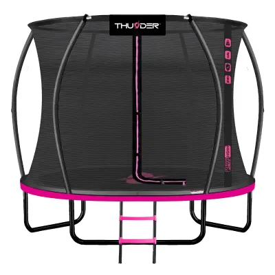 Trampolin vrtni – 183 cm, z notranjo varnostno mrežo, lestev, komplet THUNDER® ULTRA 6FT PINK