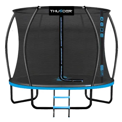 Trampolin vrtni – 305 cm, z notranjo varnostno mrežo, lestev, komplet THUNDER® ULTRA 10FT BLUE