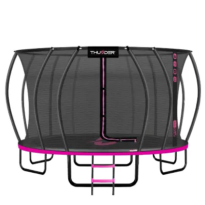 Trampolin vrtni – 488 cm, z notranjo varnostno mrežo, lestev, komplet THUNDER® ULTRA 16FT PINK