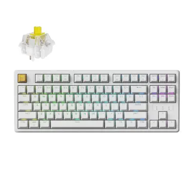 Keychron J4 QMK / Wireless Mechanical Keyboard / RGB / Hot-Swap / Banana / White / KJ4-Q4