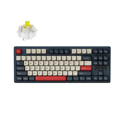 Keychron J4 QMK / Wireless Mechanical Keyboard / RGB / Hot-Swap / Banana / Dark Blue / KJ4-H4Z