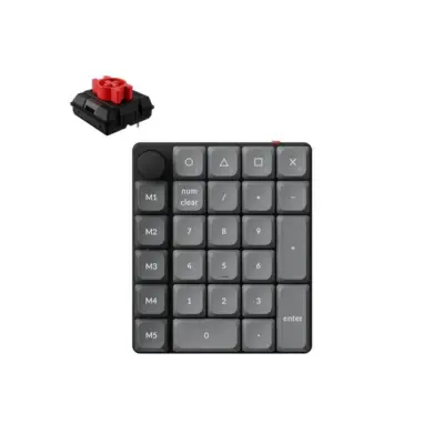 Keychron K0 Max / Brezžična številčna tipkovnica po meri / RGB / HotSwap / Milk POM / Red / K0M-H1