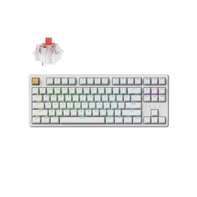 Keychron J4 QMK / Wireless Mechanical Keyboard / RGB / Hot-Swap / Red / White / KJ4-Q1