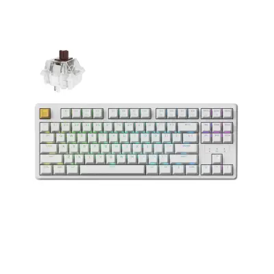Keychron J4 QMK / Wireless Mechanical Keyboard / RGB / Hot-Swap / Brown / White / KJ4-Q3