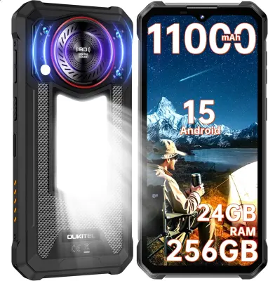 OUKITEL WP53 Pro 24/256GB, černá pametni robustni telefon, Android 15, 11000mAh 6.52" FHD+ 120Hz 50MP