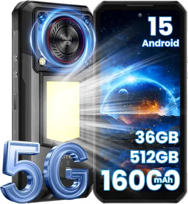 OUKITEL WP56 5G 36/512GB, černá pametni robustni telefon, Android 15, 16000mAh 6.8" FHD+ 120Hz 108MP