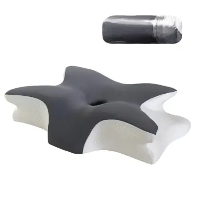 Ergonomski vzglavnik iz spominske pene Butterfly 60x40x13cm za globok spanec DarkGrey