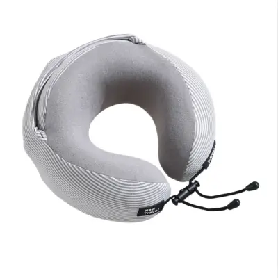 Potovalni vzglavnik z U-obliko in kapuco za blokiranje svetlobe - udoben in prenosen Grey