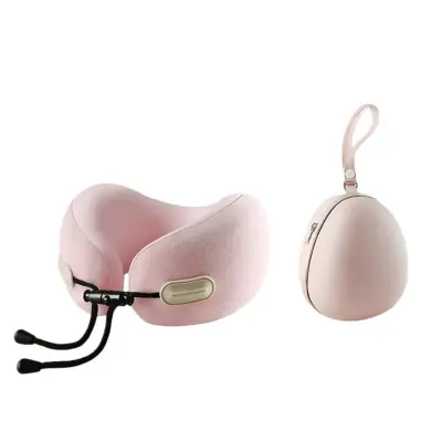 Potovalni vzglavnik iz spominske pene v obliki črke U: Udobna podpora za vrat Pink