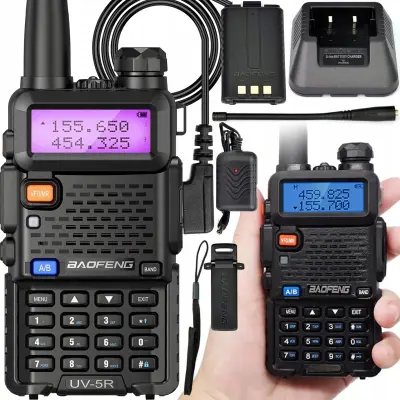 Aku. ročna prenosna radijska postaja LED LCD 1800mAh + slušalka