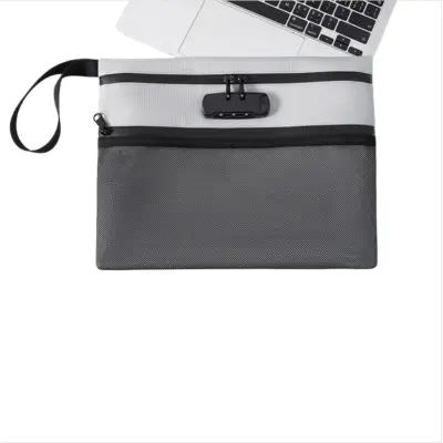 Vidna večplastna varnostna torba s ključavnico - Organizator dokumentov Grey