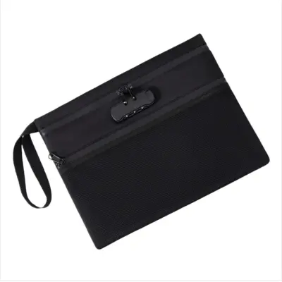 Vidna večplastna varnostna torba s ključavnico - Organizator dokumentov Black